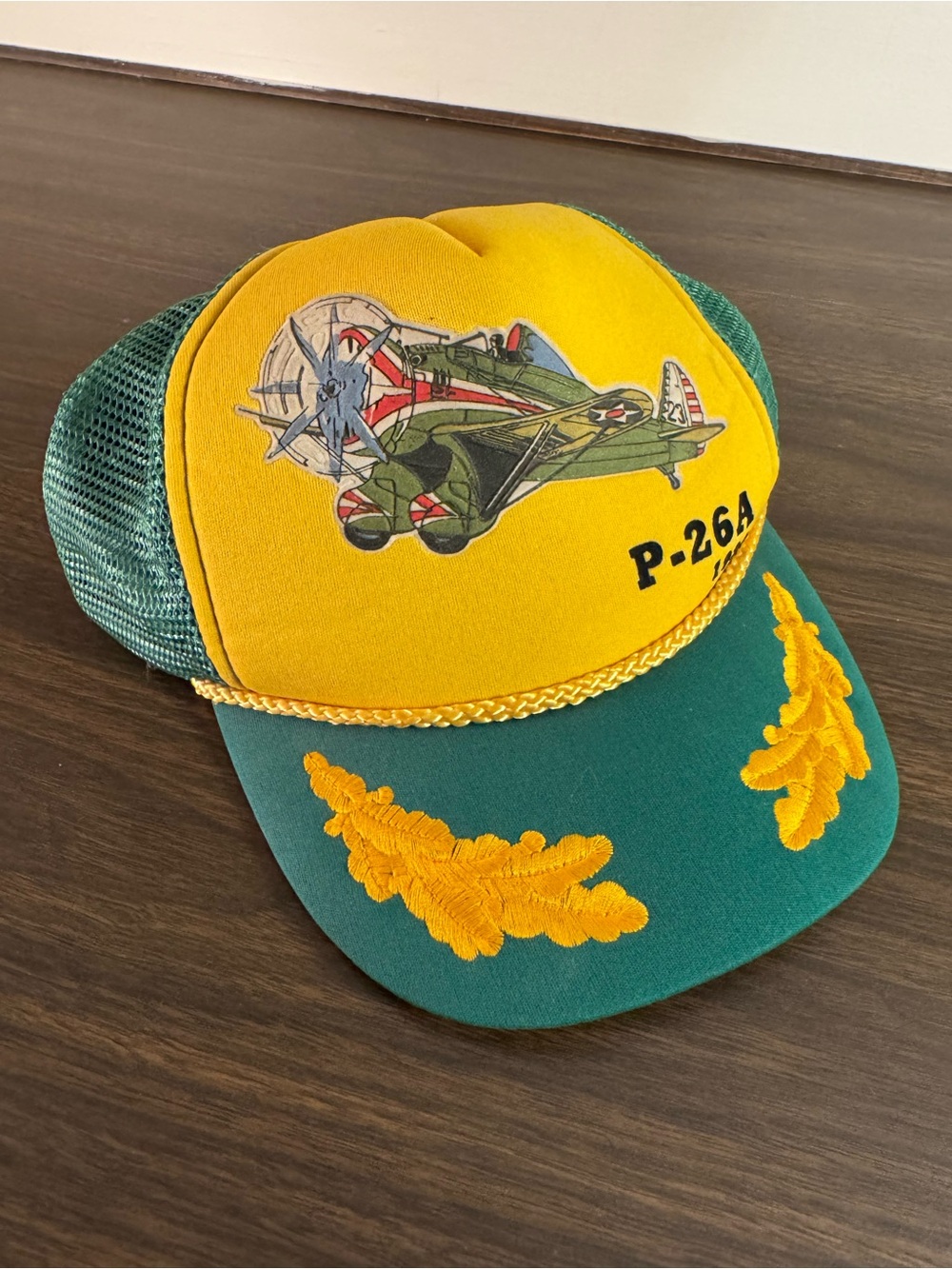 Vintage P-26A 1934 Airplane Trucker Hat Mesh Snapback Aviation Pilot Cap